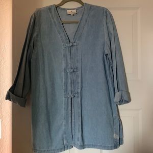 Light distressed jean jacket or top!  Small bleach spot left front corner!